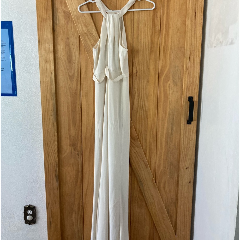 J. Crew ivory halter A-line wedding or rehearsal dinner dress. - Picture 6 of 9